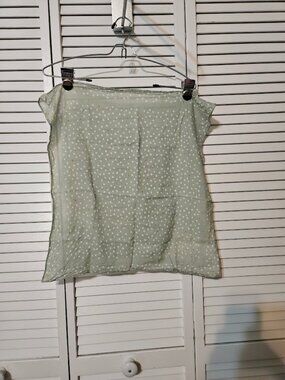 Madewell green and white polkadot bandana scarf